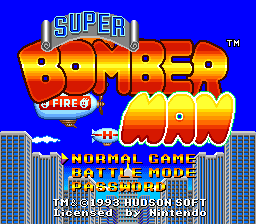 Super Bomberman Title Screen